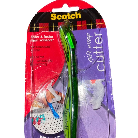 Scotch Gift Wrap Cutter Tool Green Ribbon Curler Built In New In Package - Picture 1 of 3